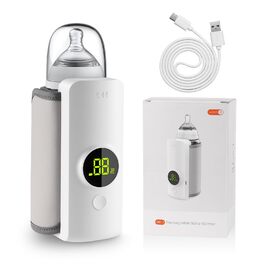 Портативний підігрівач для пляшечок Baby, білий, з LCD-дисплеєм, акумулятор 6000mAh, 48 годин термоізоляції