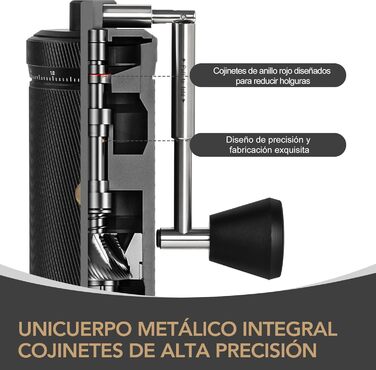 Ручна кавомолка TIMEMORE Chestnut з нержавіючої сталі, шліф Kegelschliff S2C, для еспресо та френч-пресу, чорна