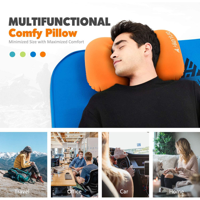 Подушка для кемпінгу для кемпінгу Легка подушка для подорожей-надувна подушка - подушка для шиї-Подушка для кемпінгу для кемпінгу, подорожей, активного відпочинку (новий Помаранчевий)