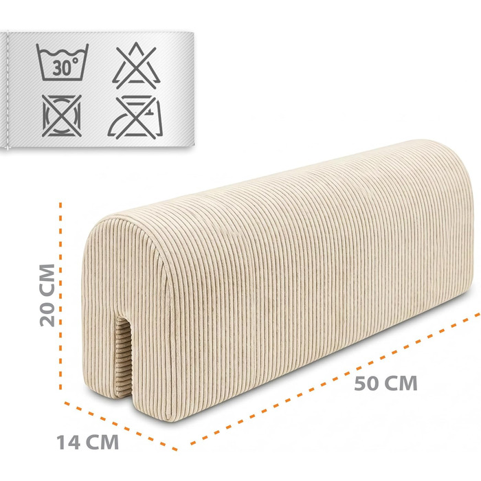 Захист для ліжечка дитячого Bettkantenschutz 50 см, бежевий, з м'яким бортиком Minky