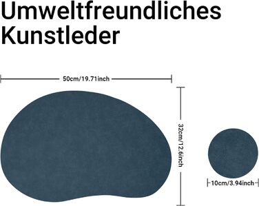 Набори підставки під гаряче та серветки для столу, миючі, термостійкі, імітація шкіри, двосторонні, 43x30 см, світло-зелений+бежевий (4 шт.)