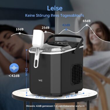 Машина для приготування льоду Ice Maker 1.3л, чорна, для кухні, офісу, барів, вечірок. Швидке приготування 9 кубиків за 6 хвилин, самоочищення, тиха робота.