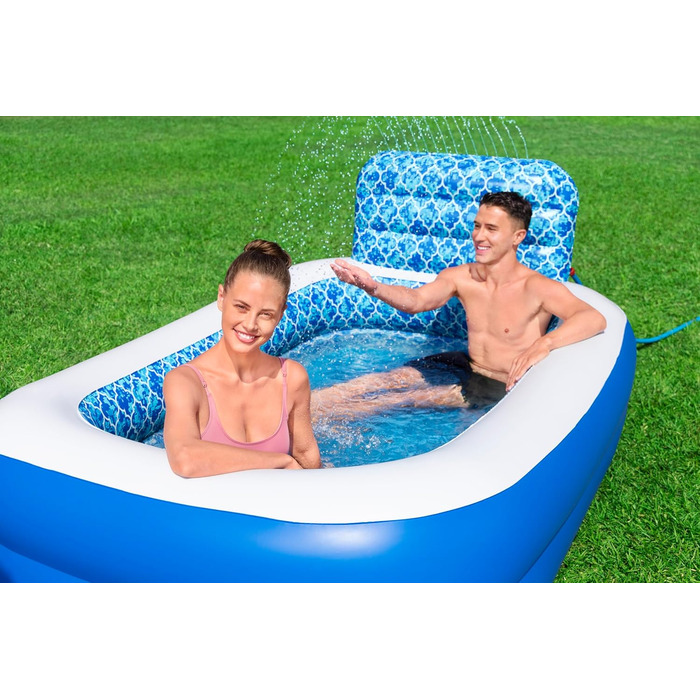 Басейн Bestway Family Waterfall Oasis з водяним розпилювачем, 229x152x96 см, синій