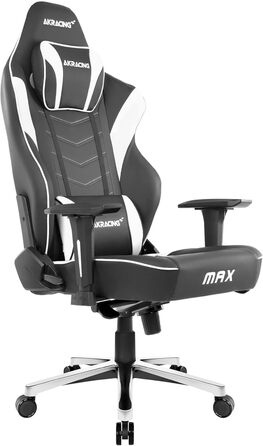 Ігрове крісло AKRacing Master Max, штучна шкіра PU, гарантія 5 років (чорний/білий)