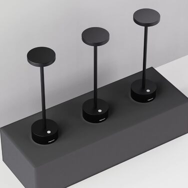 LED-стійка лампа Neu Stiletto IP54: USB-C, бездротова, регулювання інтенсивності, для дому та ресторану (чорний)
