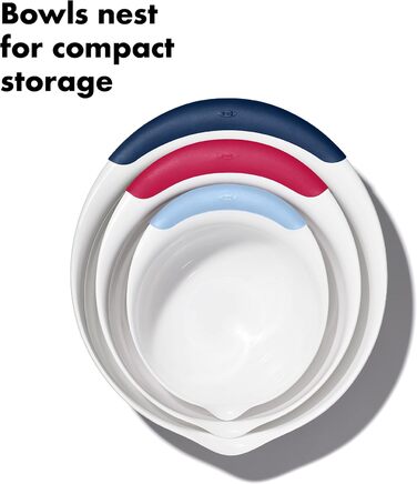 Набір місок OXO Good Grips, 3 шт., 4.7 л, блакитний, мармеладний, сітковий