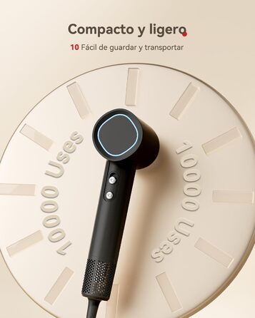 Професійний іонний фен для волосся з дифузором, безщітковий мотор 160 000 об/хв, швидке сушіння, сірий