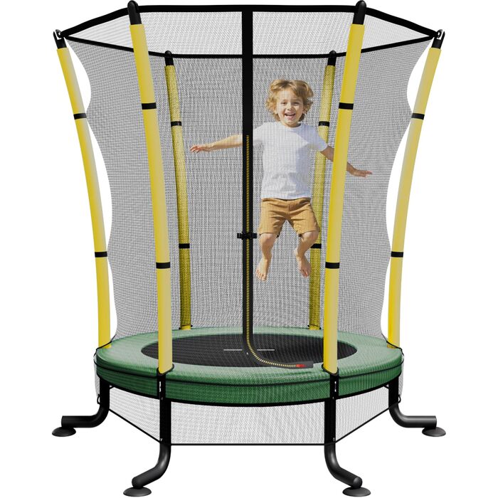 Батут дитячий JUMMICO з захисною сіткою Ø145 см, до 50 кг, для дітей від 3 років, жовтий