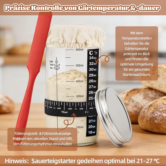 Набір для закваски та випікання хліба: корзини 25см та 23см, скляна тара, аксесуари для початківців та професіоналів