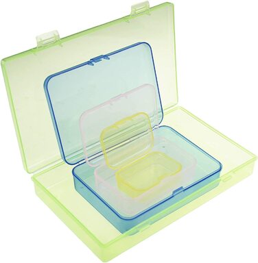 Прямокутний порожній міні-ящик для зберігання змішаних розмірів для міні-пластикового органайзера з відкидною кришкою для дрібних предметів та інших виробів (Різнокольоровий), 24 шт.