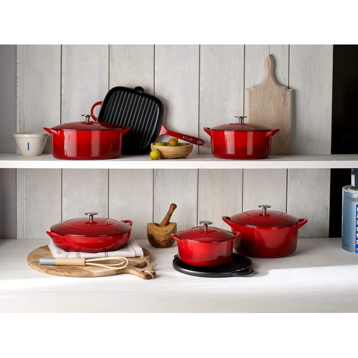 Сковорода-гриль Denby Halo 25 см, чавун, рубіново-червоний (25 см)