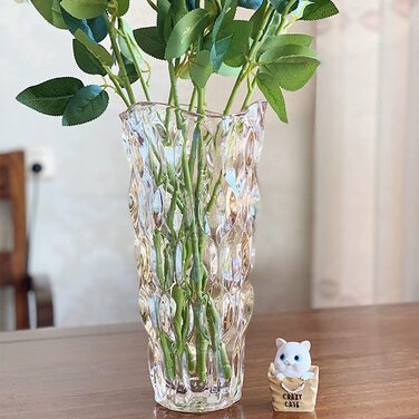 Скляна ваза для квітів Hey_you 13х24 см прозора