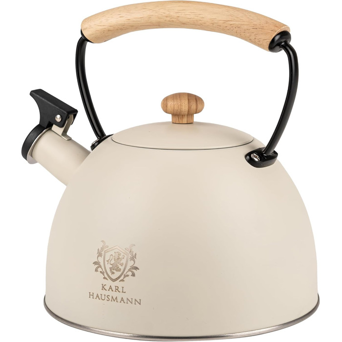 Електричний чайник Karl Hausmann 2.5L з автоматичним свистком - нержавіюча сталь, для індукційних, газових та електричних плит