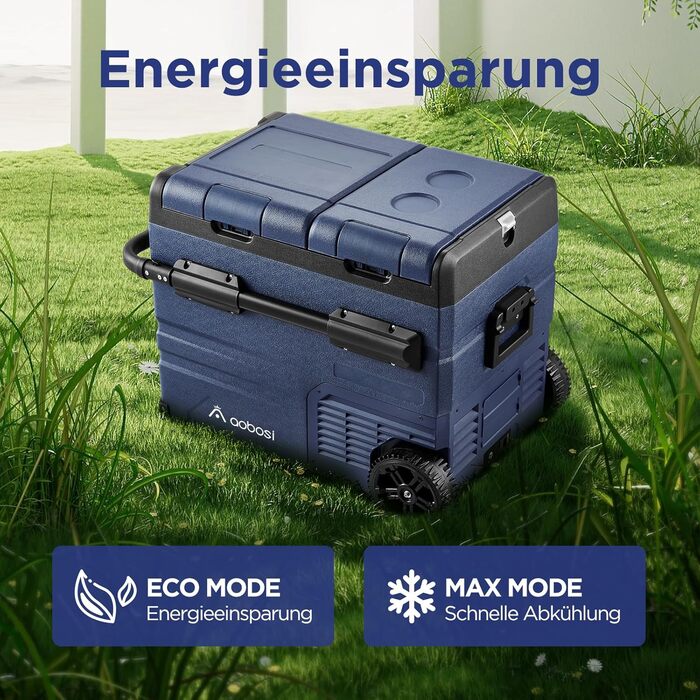 Автомобільний компресорний холодильник AAOBOSI 45л з Wi-Fi, USB зарядкою, LED підсвіткою, 12/24V/220V - для авто, кемпінгу, подорожей (синій)