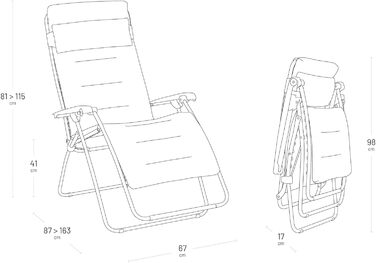Крісло-релакс Lafuma Zero Gravity з AirComfort® - чорний сталь, гарантія 5 років, LFM2058