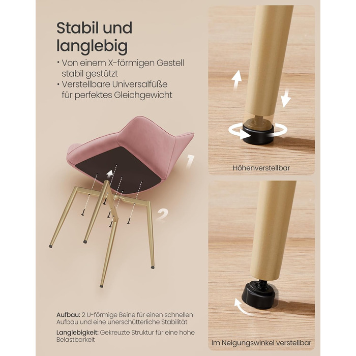 Крісло SONGMICS для обідньої кімнати/кухні, з м'яким сидінням та підлокітниками, з металевими ніжками, сіре-чорне, до 120 кг, сіт (1 шт.)