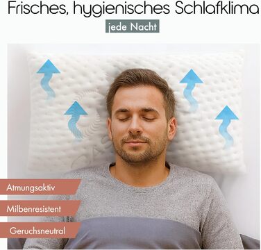 Ортопедична подушка Blumtal з Memory Foam для підтримки шиї, 70x36x11 см, знімний чохол, сертифікат Oeko-TEX®