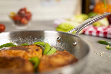 Сковорода KUHN RIKON Allround 24 см, незмінне покриття, нержавіюча сталь, для всіх типів плит (включно з індукційними), для швидкого обсмажування