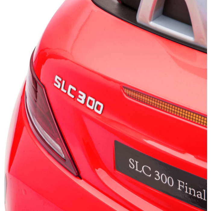 Дитячий електромобіль Mercedes SLC 300 12V з пультом, LED-фарами, ременем безпеки та музикою, червоний, для дітей від 3 років