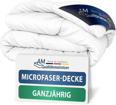 Плед DormiGood Premium з мікрофібри, 140x200 см, Made in Germany, для алергіків, з наповнювачем Sensofill, сертифікат Oeko TEX, бавовняний чохол, 1 шт.