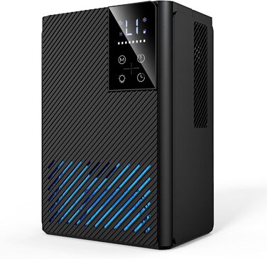 Електричний осушувач повітря, тихий, 2.5L з LED дисплеєм, автоматичне відтанення, проти вологи та плісняви, енергозберігаючий, чорний