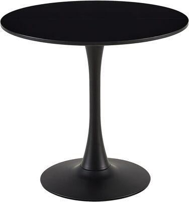 Круглий обідній стіл для кухні, вітальні, балкону. Діаметр 70/80 см, білий/чорний