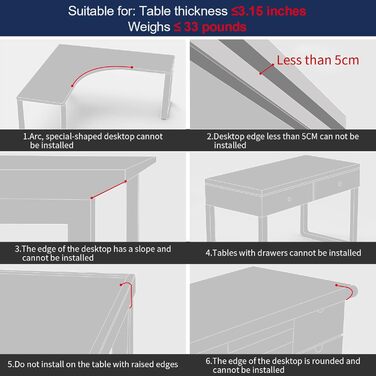 VAYDEER Подовжувач для столу з підставкою під руки та клавіатуру, чорний - Ergonomic Desk Extender