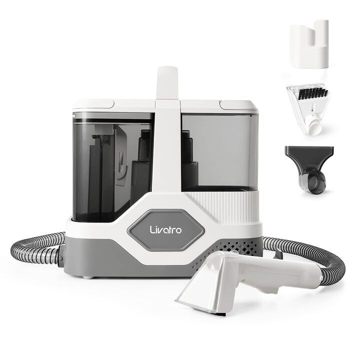 Апарат для чищення м'яких меблів та килимів: потужний волого-пилосос 600W з самоочищенням, об'єм бака 2.3л, 16KPa, для диванів, килимів та меблів.