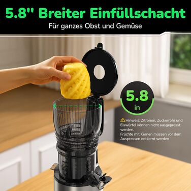 Електричний соковитискач Slow Juicer: для овочів та фруктів, 148 мм, 2 л, легкий у чищенні, з 2 чашками