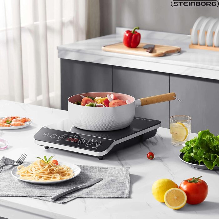 Індукційна плитка Steinborg 2000 Вт з сенсорним керуванням та захистом від перегріву | Електрична плитка для кухні