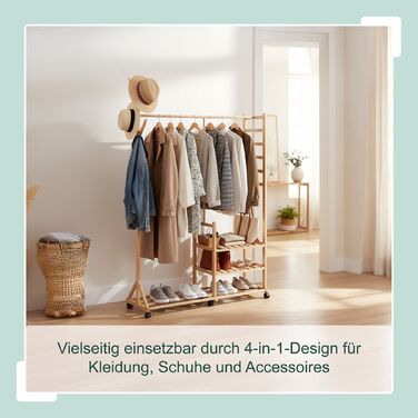 Підставка для одягу Relaxdays з полицею для взуття та гачками