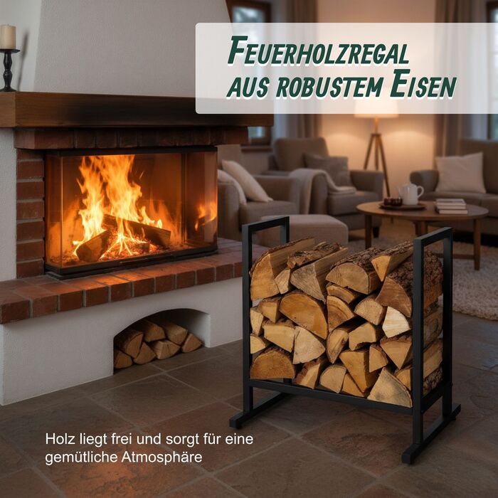 Стильна металева полиця для дров Relaxdays