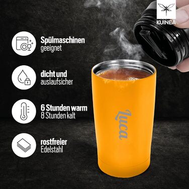 Термокружка з гравіюванням, 350 мл, чорна (з можливістю персоналізації), не протікає