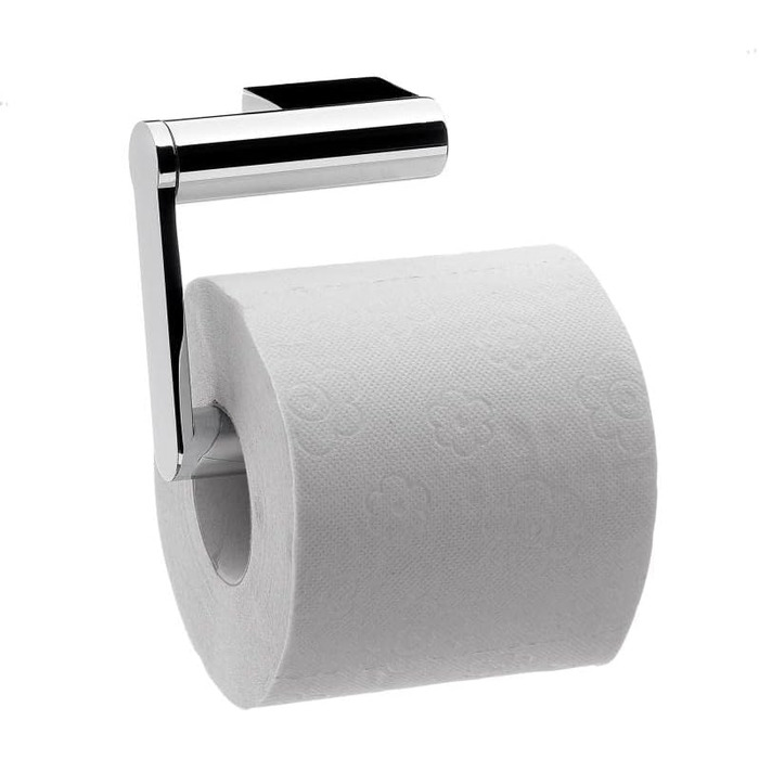 Тримач для паперу Emco System2 без кришки, елегантний тримач для туалетного паперу для настінного монтажу з металу, високоякісний тримач для туалетного паперу з шарнірним кронштейном, хромований хром звичайний