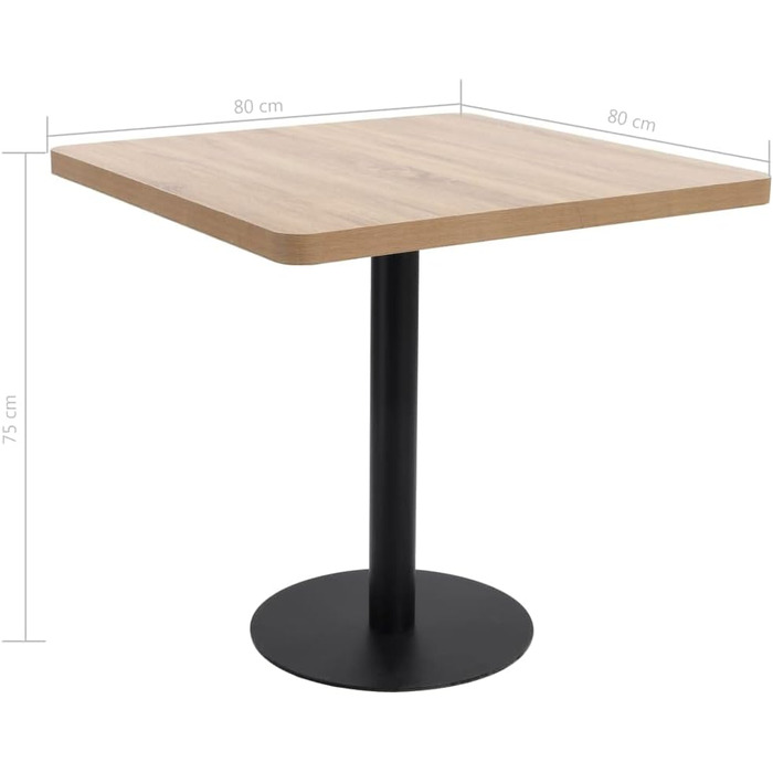 Столик для бістро на 2 особи, барний стіл, стіл для вечірок, кухонний стіл, 60x60 см, MDF, темно-коричневий