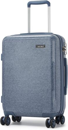 Чемодан KONO середнього розміру з жорсткою обшивкою, ABS+PC, 60L, білий/коричневий, з TSA замком