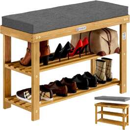 Лавка для взуття FSC® сертифікована деревина акації 90x30x48см