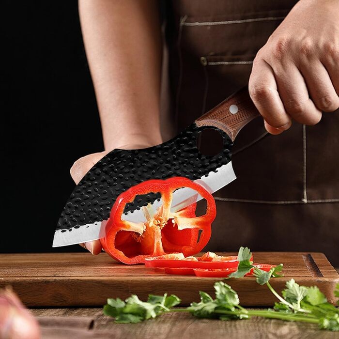 Набір кухонних ножів (2 шт) ручної роботи, японський гострий ніж для дому, з шкіряними піхвами