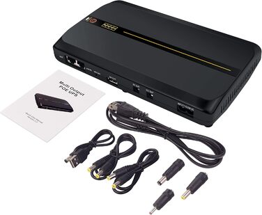 USV Mini 10400mAh з батареєю, Power Bank з Multi-виходами 5V/9V/12V/24V/48V, Gigabit POE, швидка зарядка 3.0 для роутера, модема, камери, сигнализації, телефону