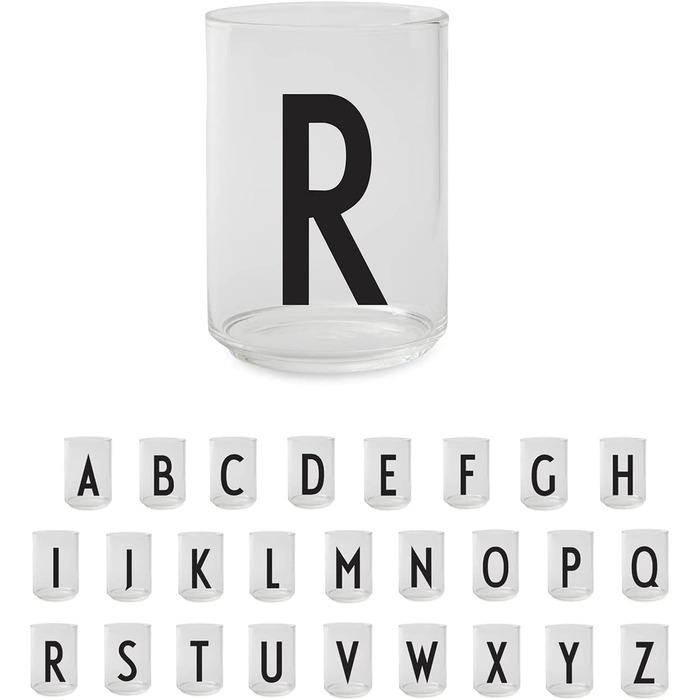 Дизайнерські букви персональний стакан для пиття / декоративний стакани для води A-Z 350 мл / ідеально підходить в якості гешенка безпечний для миття посуду год 10,5 x D 7,5 м (R)