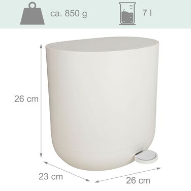 Відро для сміття Relaxdays з м'яким закриттям, 7 л