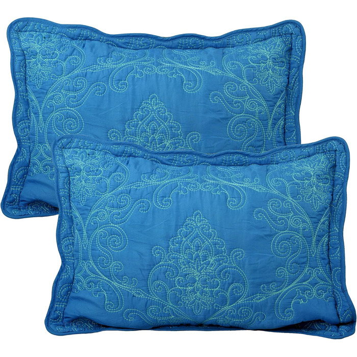Комплект покривал з дамаску Serenta, 4 шт. и, великого розміру для двоспальних ліжок (280 x 304 см), світло-зелений 110 x 120 (110 x 120', Blue - Palace Blue)