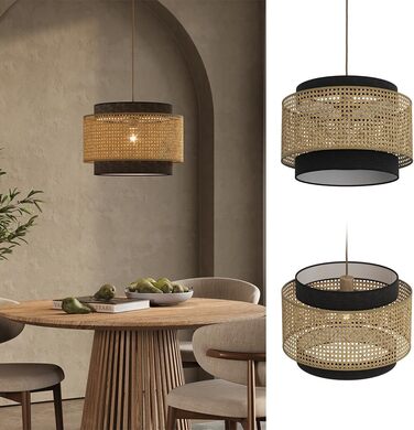 Стійка лампа Vicco Morten з ротангу, 26 x 45 см, для читання, чорна