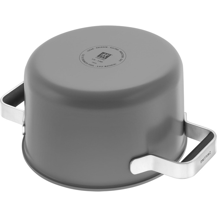 Набір посуду ZWILLING PURE, 5 предметів, з нержавіючої сталі 18/10, керамічне покриття, Stay-Cool ручки, придатний для миття в посудомийній машині (антрацитово-сірий)