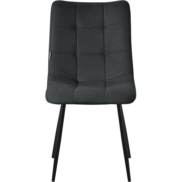 Крісла для їдальні ML-Design: комплект з 4 шт., антрацит, з м'яким сидінням та металевими ніжками. Підходять для їдальні, вітальні, кухні, офісу.