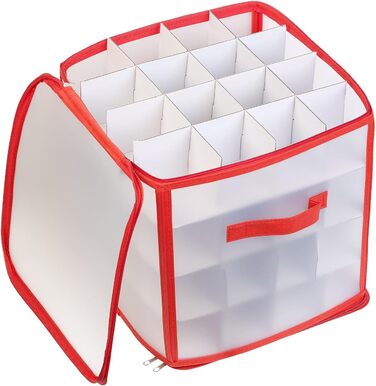 Набір 3 бокси для зберігання новорічних прикрас Infactory: для 64 ялинкових куль до 6 см, з ручками