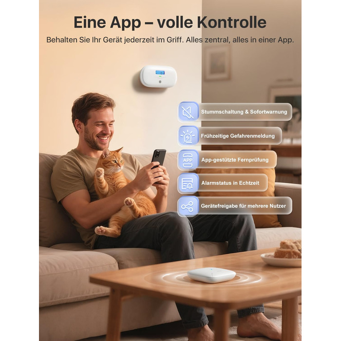 X-Sense Детектор чадного газу з цифровим дисплеєм, сертифікат TÜV Rheinland, з базовою станцією SBS50, керування через додаток, XC0C-MR11, 1 шт.