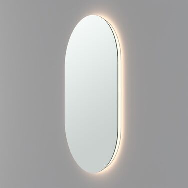 Дзеркало для ванної кімнати Loevschall з LED підсвічуванням, овальне, 80x50 см, регульоване, настінне