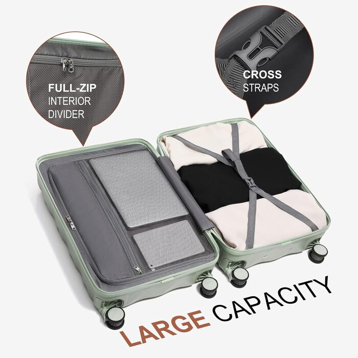 Набір валіз Sea Choice Hardshell Trolley 5шт. з TSA замком, колесами 4 шт. (55/65/76 см), рожеве золото. В комплекті: сумка для подорожей, косметичка. Розміри: M, L, XL