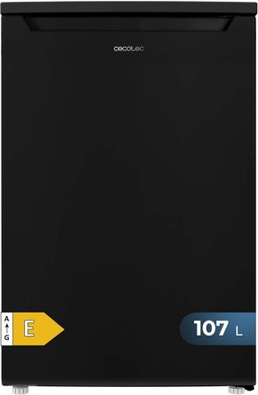 Холодильник Cecotec Bolero CoolMarket TT 107 L Black: міні-холодильник, клас E, регулювання температури, контейнер Crisper, морозильна камера, тиха робота